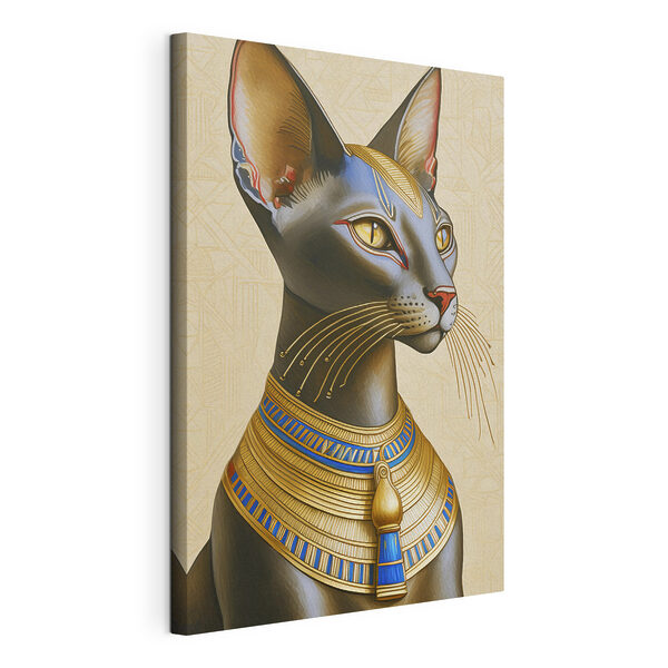 Wandbilder Majestätische Katze mit königlichem Halsband geschmückt