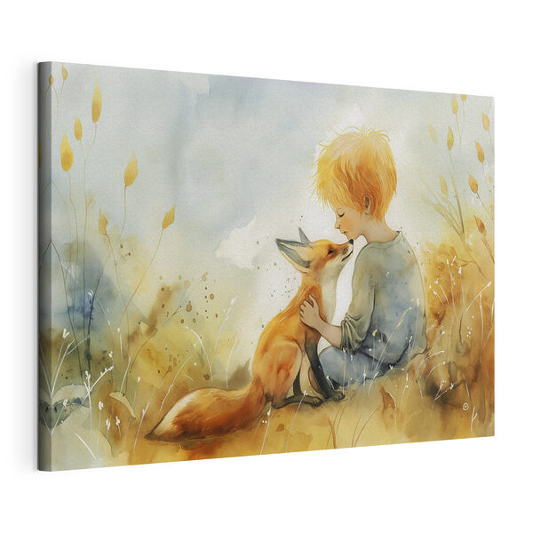Wandbilder Wandbilder Ein Kind, das einen Fuchs umarmt (Artikelnummer: s38790)