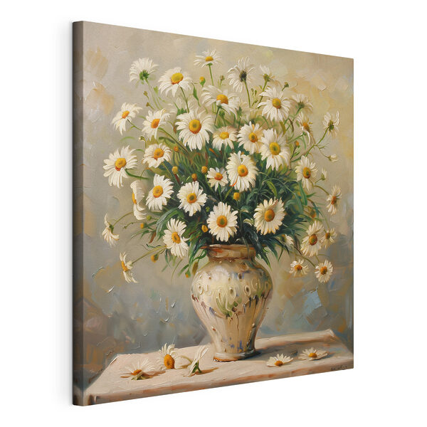 Wandbilder Wandbilder Ein Gemälde mit einer Vase voller Gänseblümchen (Artikelnummer: s38706)