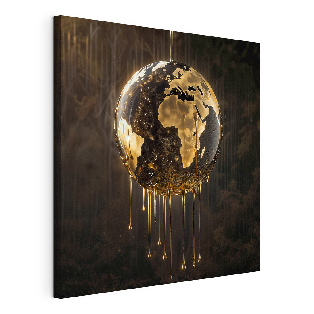 A globe with dripping liquid A globe with dripping liquid