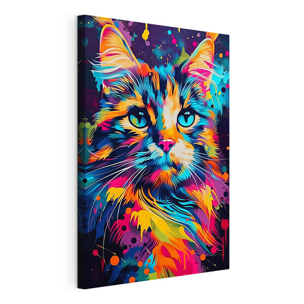 Eine bunte Katze mit blauen Augen Wandbilder Eine bunte Katze mit blauen Augen