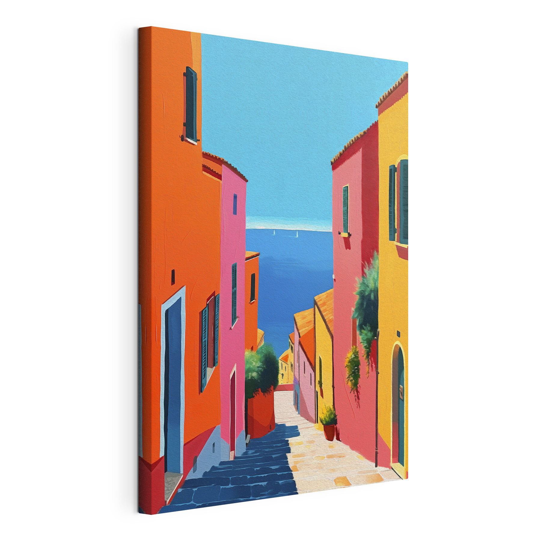 Colorful buildings and a body of water