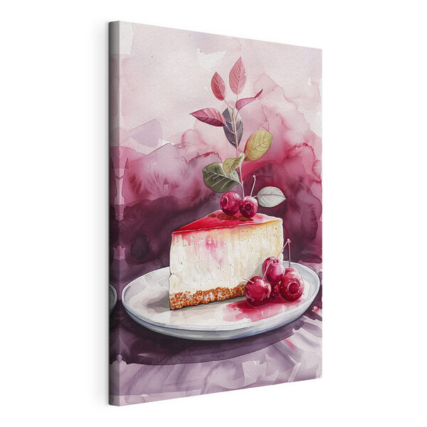 Wandbilder Wandbilder Stück Käsekuchen mit Kirschen oben drauf (Artikelnummer: s39700)