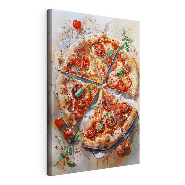 Wandbilder Aquarell einer Pizza