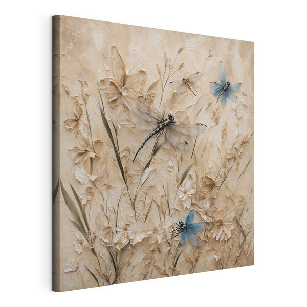 Libellen und Blumen an einer Wand Wandbilder Libellen und Blumen an einer Wand