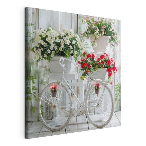 Fahrrad mit Blumen in Körben Wandbilder Fahrrad mit Blumen in Körben