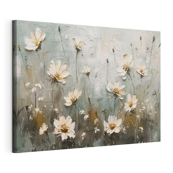 Wandbilder Gemälde mit Blumen an einer Wand