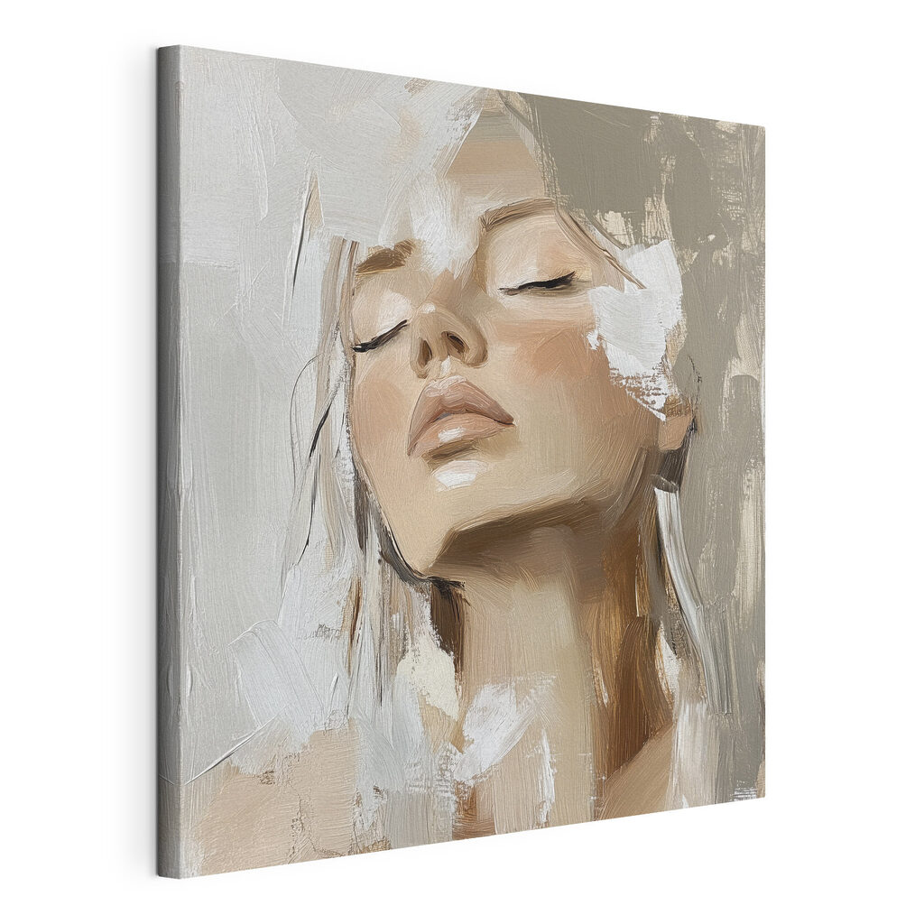 Woman with her eyes closed