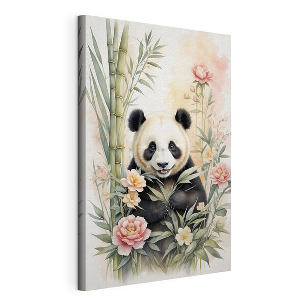 Wandbilder Pandabär mit Blumen und Bambus (Artikelnummer: s40125) Wandbilder Wandbilder Pandabär mit Blumen und Bambus (Artikelnummer: s40125)
