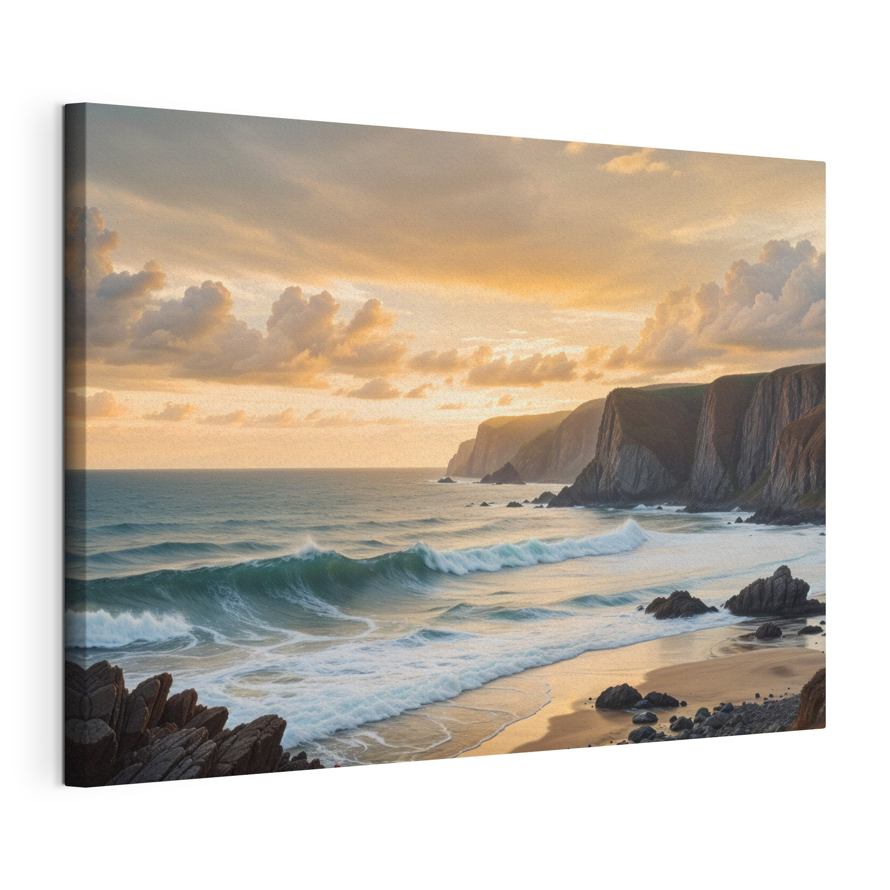 Waves crashing on a beach