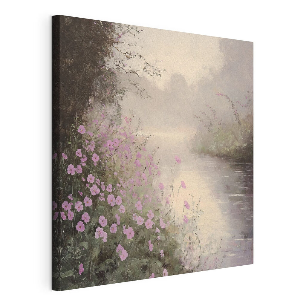 River with purple flowers River with purple flowers