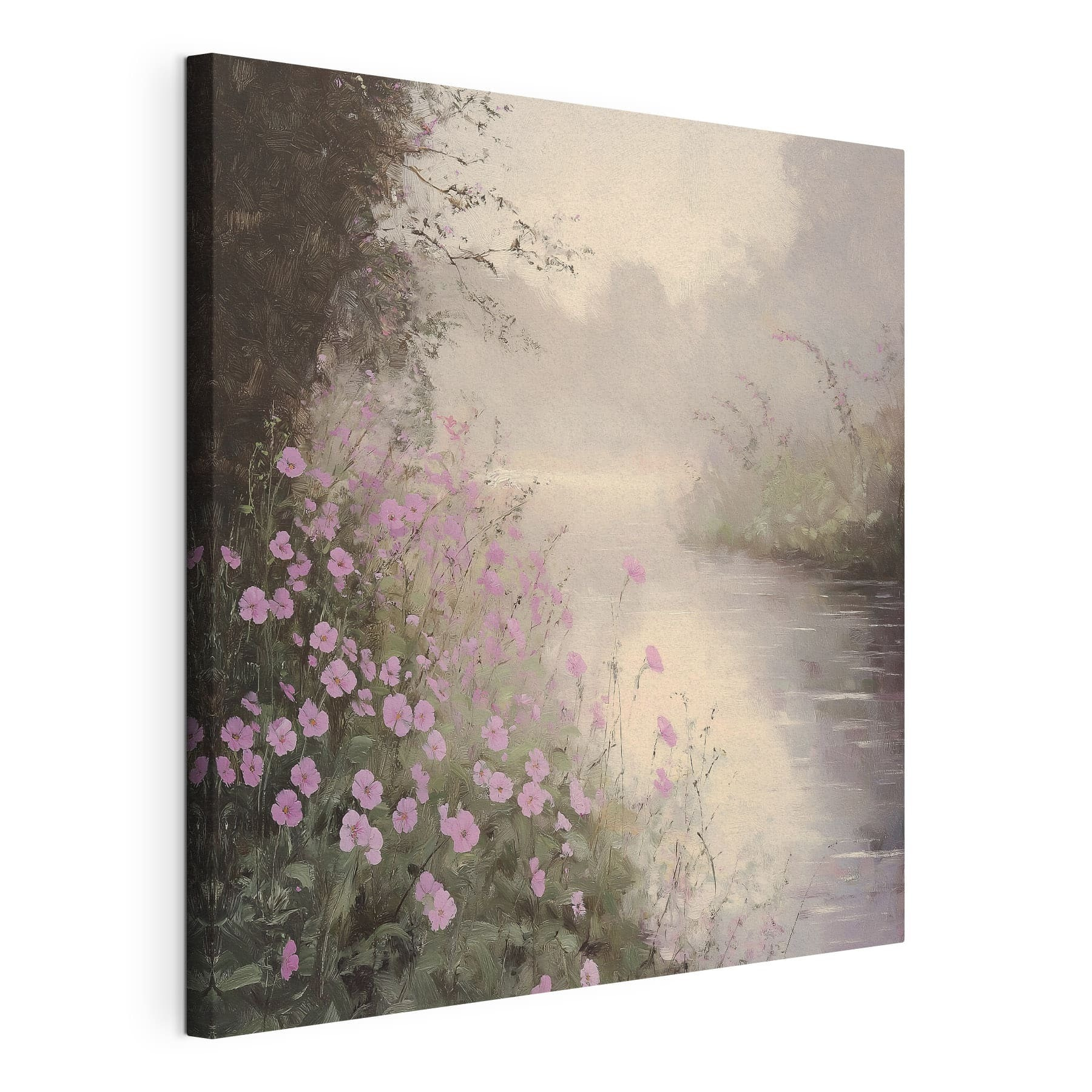 River with purple flowers River with purple flowers