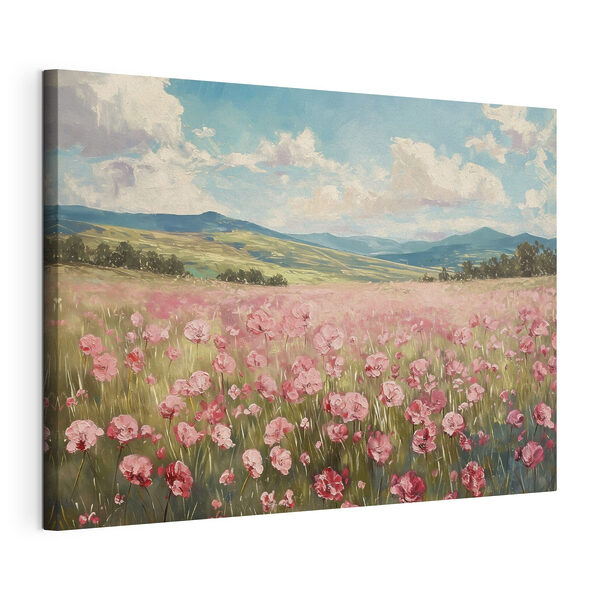 Wandbilder Wandbilder Feld mit rosa Blumen (Artikelnummer: s40232)
