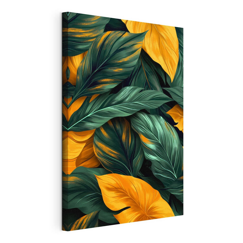 Close up of green and yellow leaves