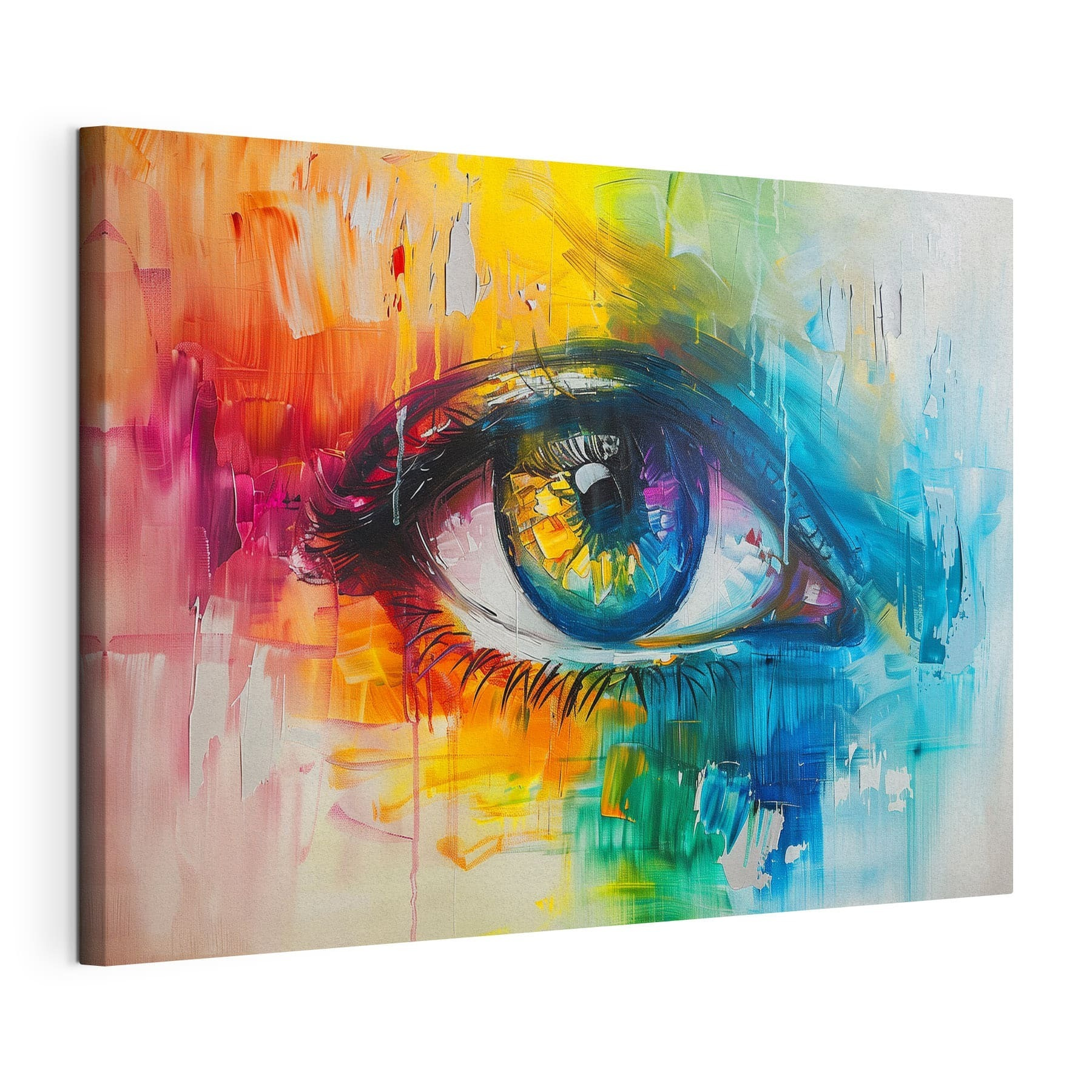 Colorful painting of an eye