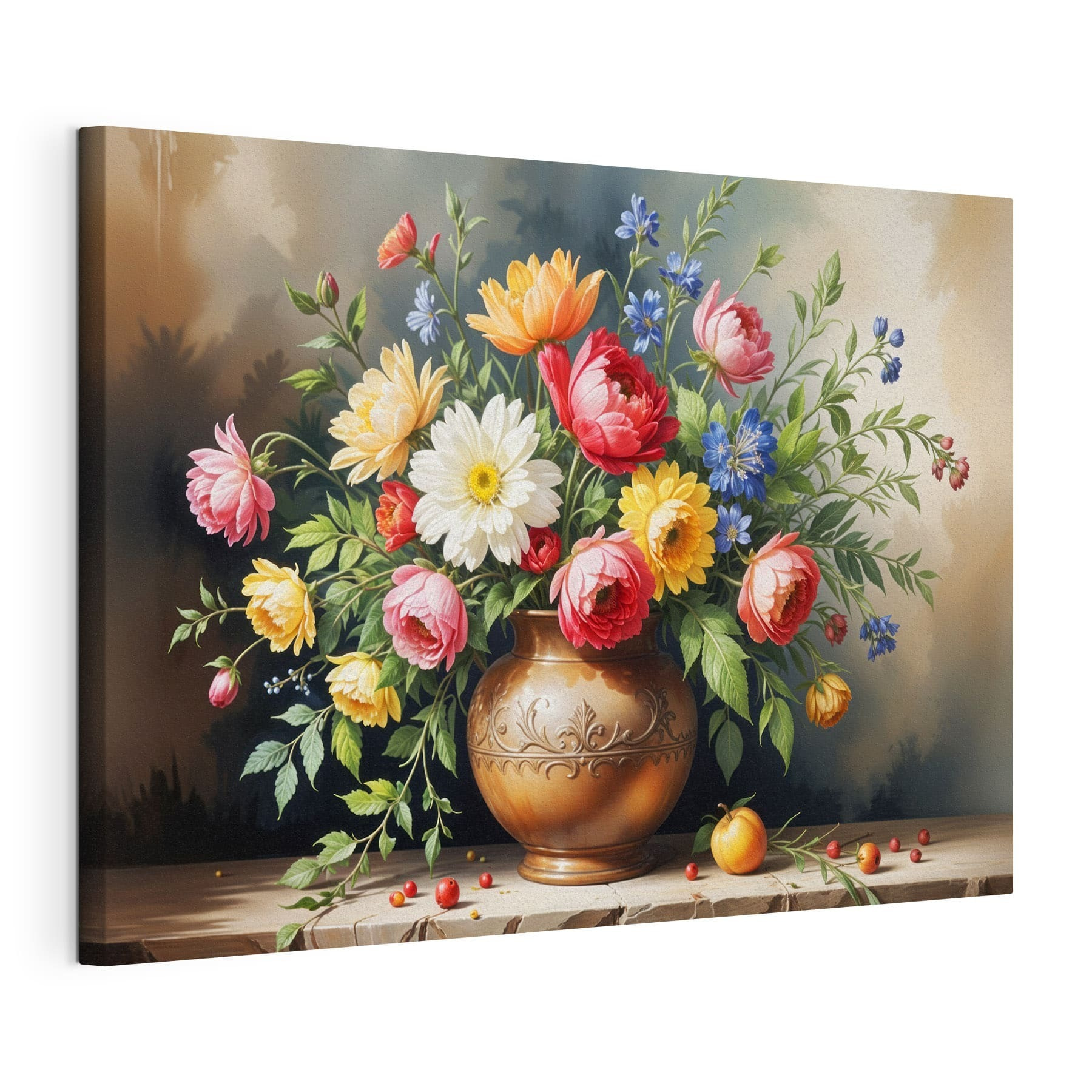 Painting of flowers in a vase
