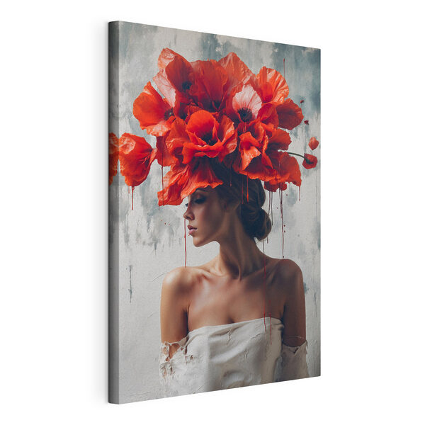 Wandbilder Frau mit roten Blumen auf dem Kopf (Artikelnummer: s40338) Wandbilder Wandbilder Frau mit roten Blumen auf dem Kopf (Artikelnummer: s40338)