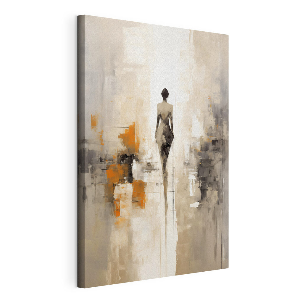 Painting of a woman standing in a room