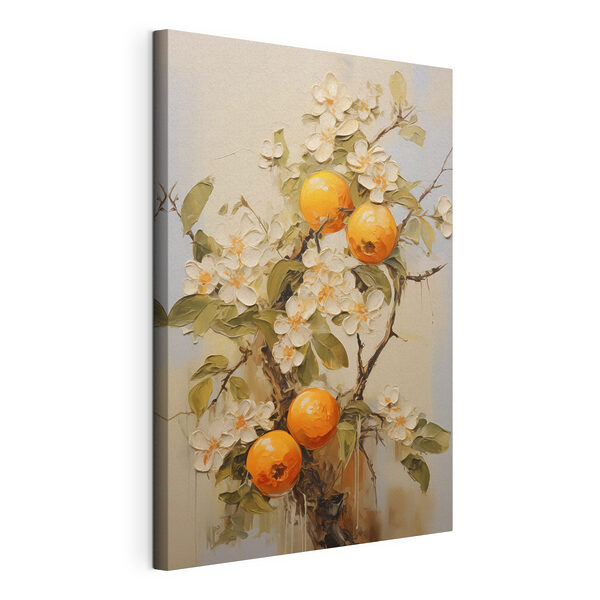 Wandbilder Malerei von Orangen und Blumen