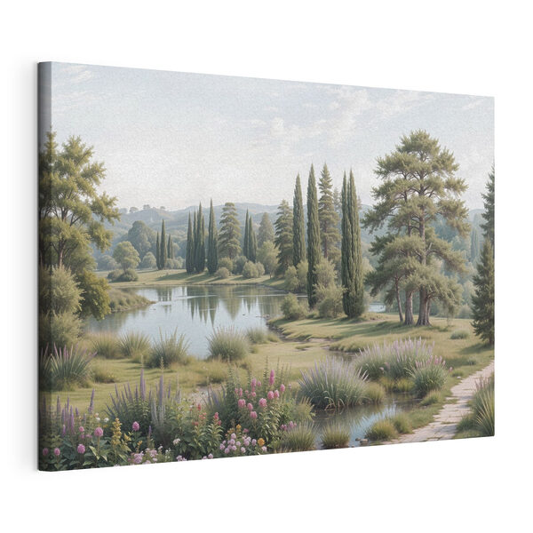 Wandbilder See mit Bäumen, Gras und Blumen (Artikelnummer: s40579) Wandbilder Wandbilder See mit Bäumen, Gras und Blumen (Artikelnummer: s40579)