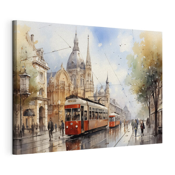 Trolley auf einer Straße Wandbilder Trolley auf einer Straße