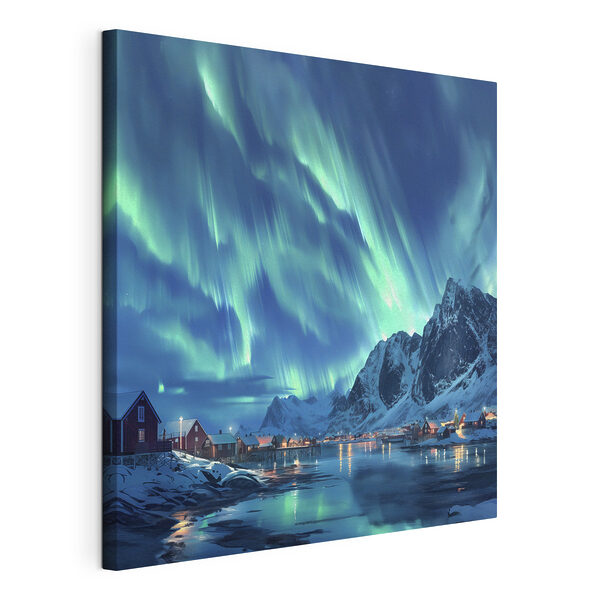 Wandbilder Aurora borealis über einem verschneiten Berg (Artikelnummer: s40300) Wandbilder Wandbilder Aurora borealis über einem verschneiten Berg (Artikelnummer: s40300)