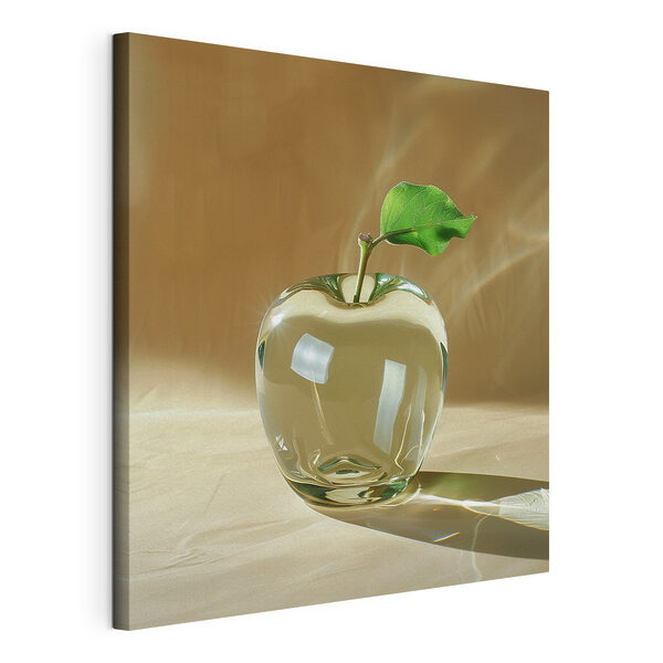 Glasapfel mit einem Blatt darauf Wandbilder Glasapfel mit einem Blatt darauf