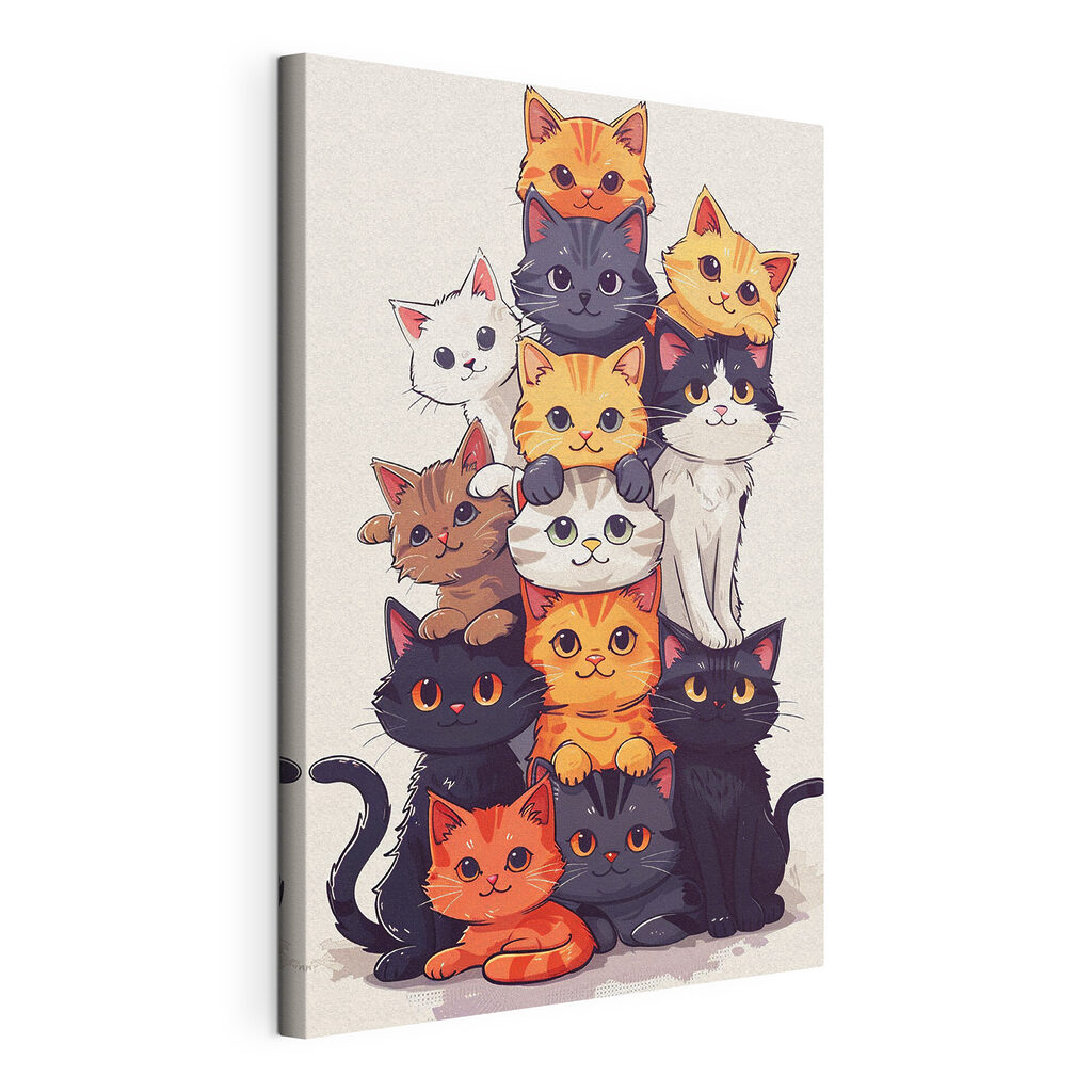 Group of cats stacked together Group of cats stacked together