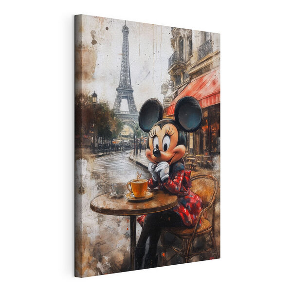 Zeichentrickfigur am Tisch sitzend mit einer Tasse Tee Wandbilder Zeichentrickfigur am Tisch sitzend mit einer Tasse Tee