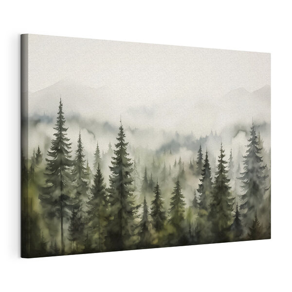 Nebliger Wald mit Bäumen Wandbilder Nebliger Wald mit Bäumen