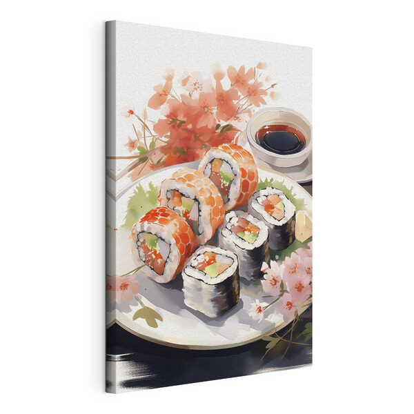 Wandbilder Teller mit Sushi und Soße (Artikelnummer: s41179) Wandbilder Wandbilder Teller mit Sushi und Soße (Artikelnummer: s41179)