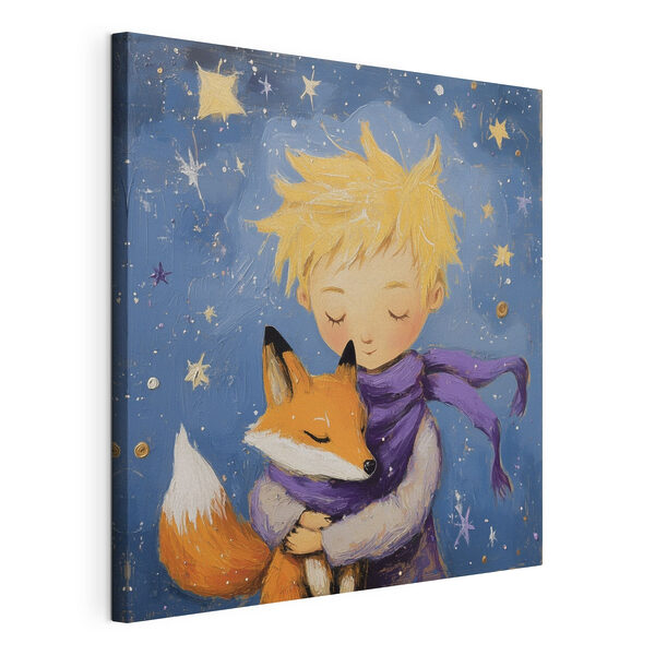 Wandbilder Wandbilder Junge, der einen Fuchs umarmt (Artikelnummer: s41347)
