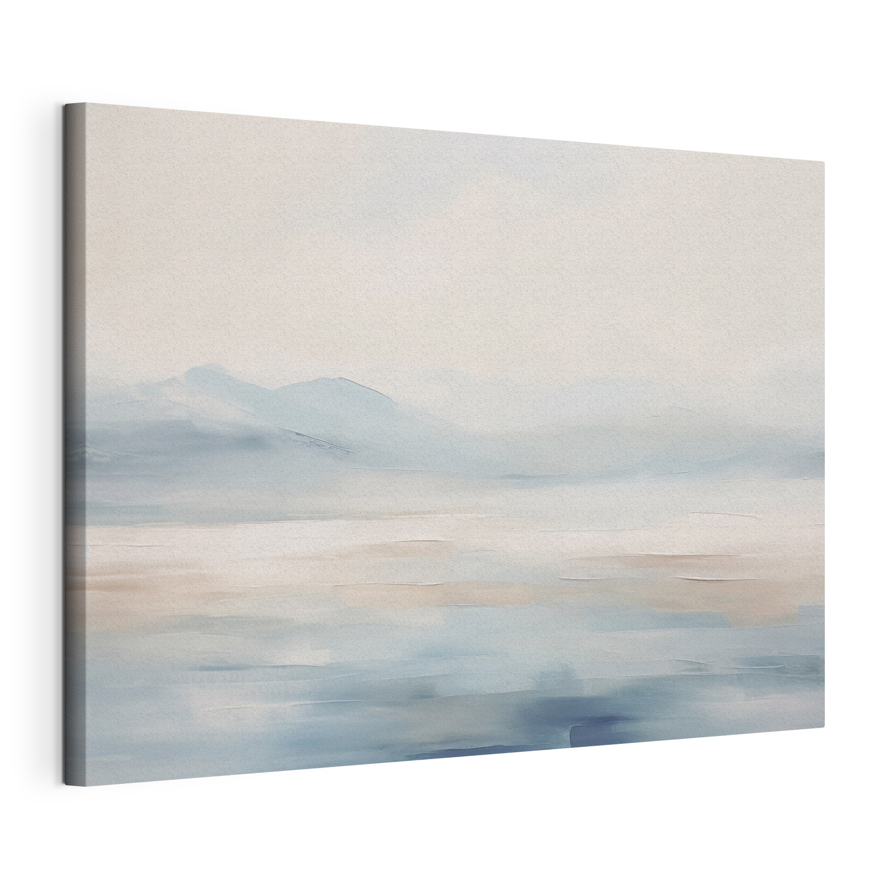 Painting of a landscape with mountains in the distance
