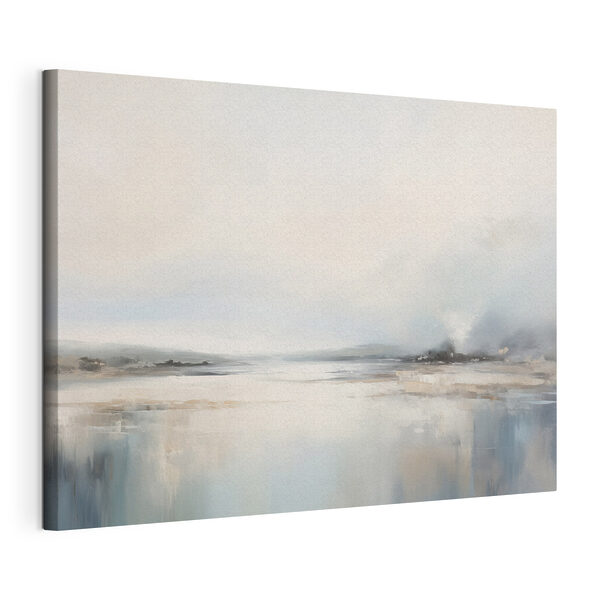 Wandbilder Wandbilder Gemälde einer Landschaft mit einer Wasserfläche und Nebel (Artikelnummer: s41603)