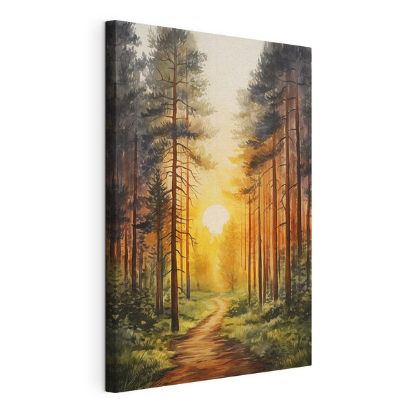 Gemälde eines Waldes mit einem Weg und Bäumen Wandbilder Gemälde eines Waldes mit einem Weg und Bäumen