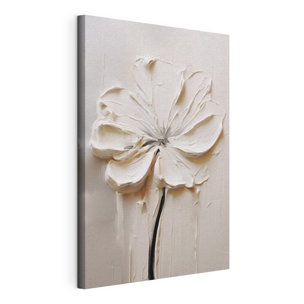 White flower carved into a white surface