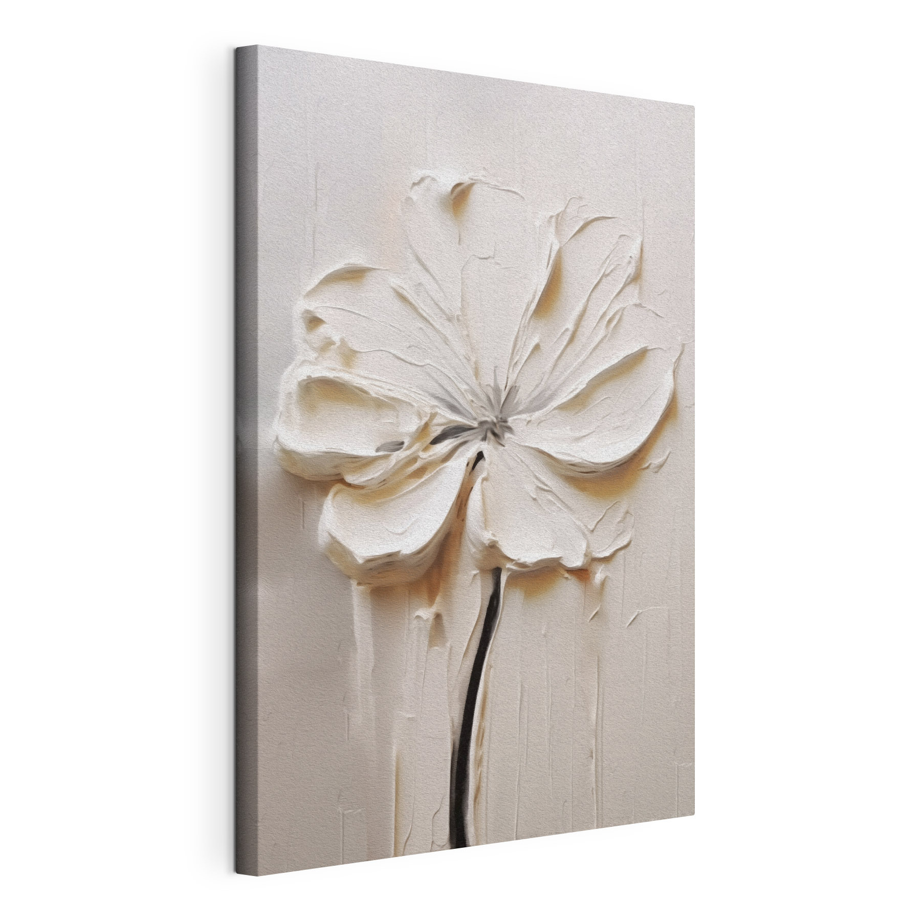 White flower carved into a white surface