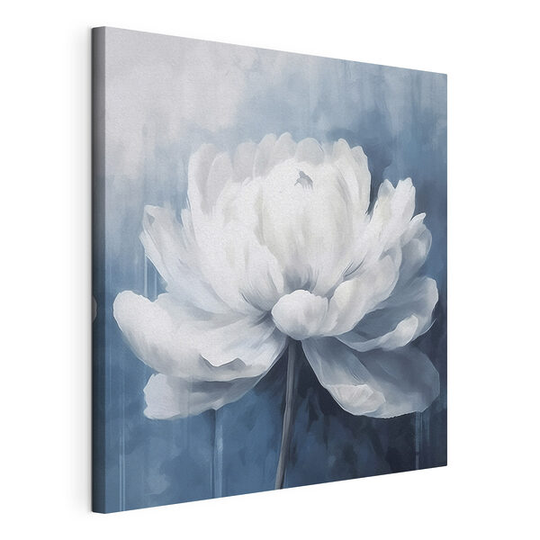 Weiße Blume auf blauem Hintergrund Wandbilder Weiße Blume auf blauem Hintergrund