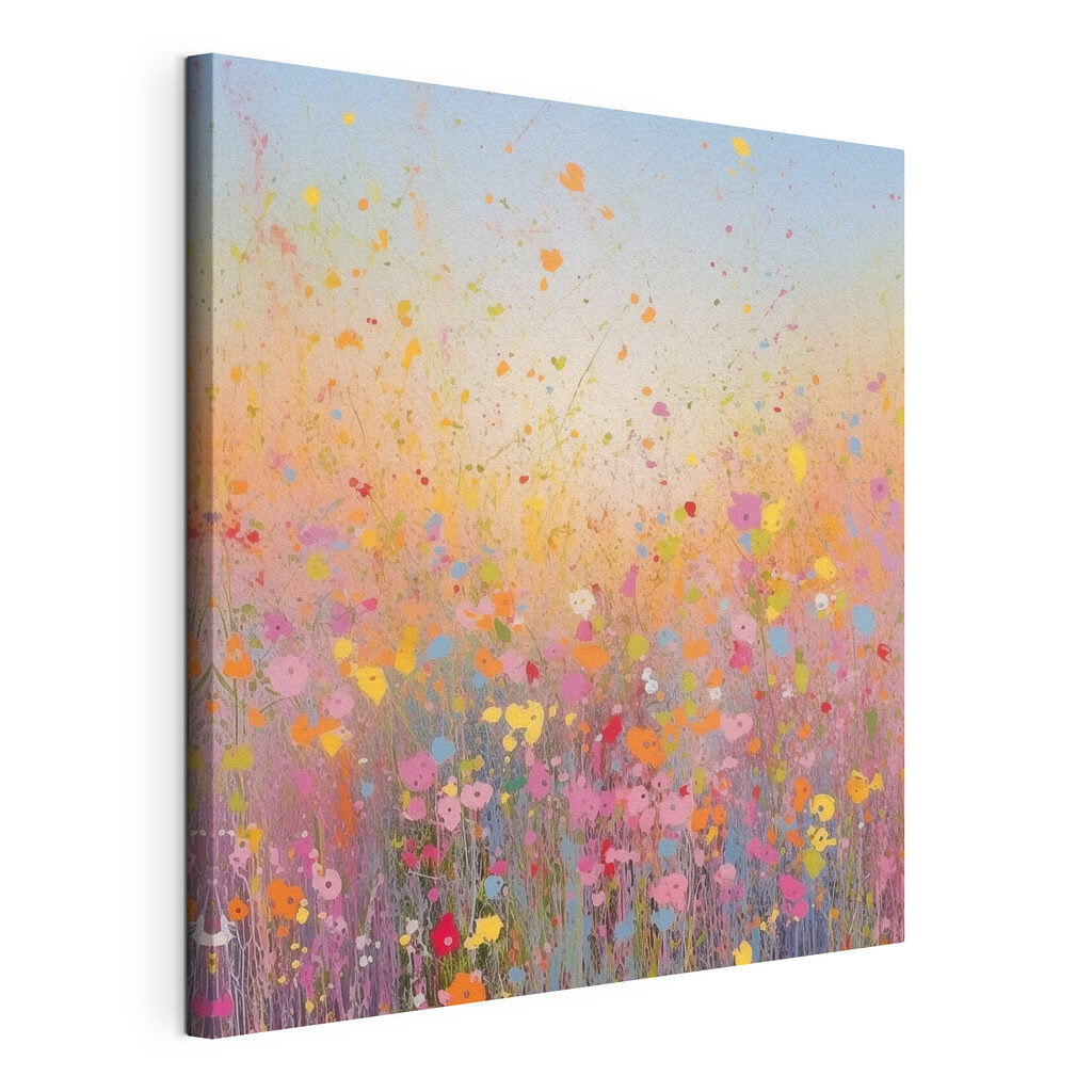 Painting of flowers in a field