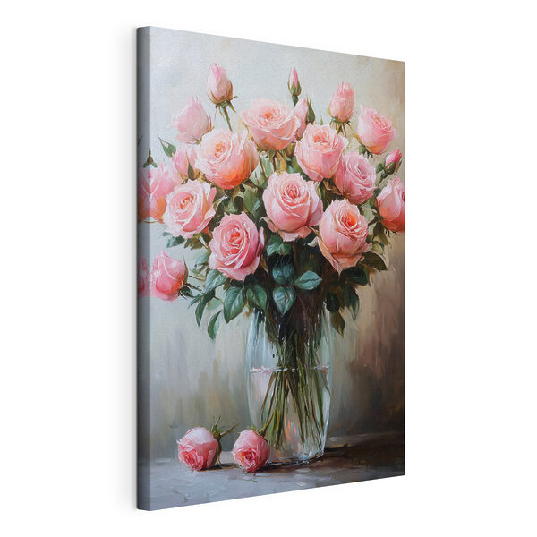 Wandbilder Gemälde von rosa Rosen in einer Vase (Artikelnummer: s41749) Wandbilder Wandbilder Gemälde von rosa Rosen in einer Vase (Artikelnummer: s41749)
