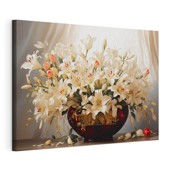 Vase mit weißen Blumen Wandbilder Vase mit weißen Blumen