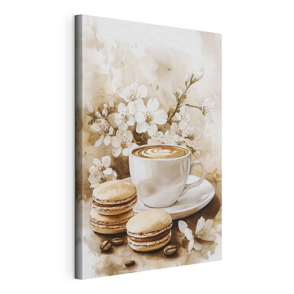 Tasse Kaffee und Makronen Wandbilder Tasse Kaffee und Makronen