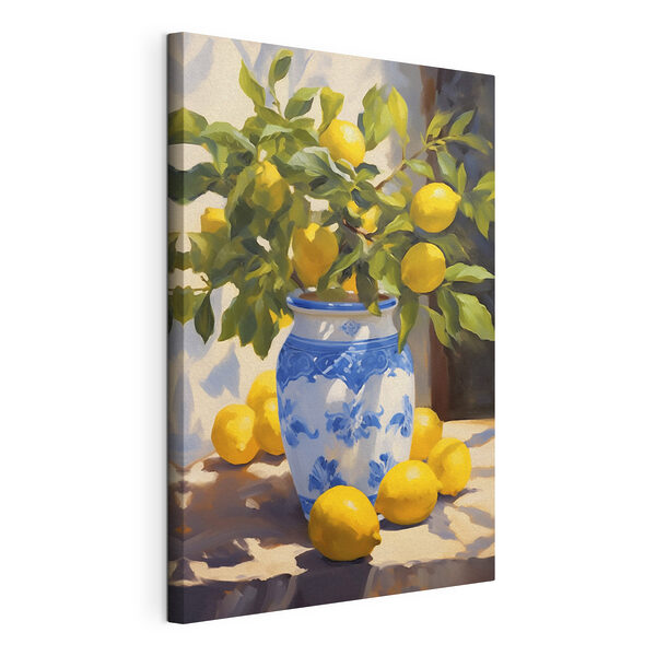 Gemälde von Zitronen in einer Vase Wandbilder Gemälde von Zitronen in einer Vase