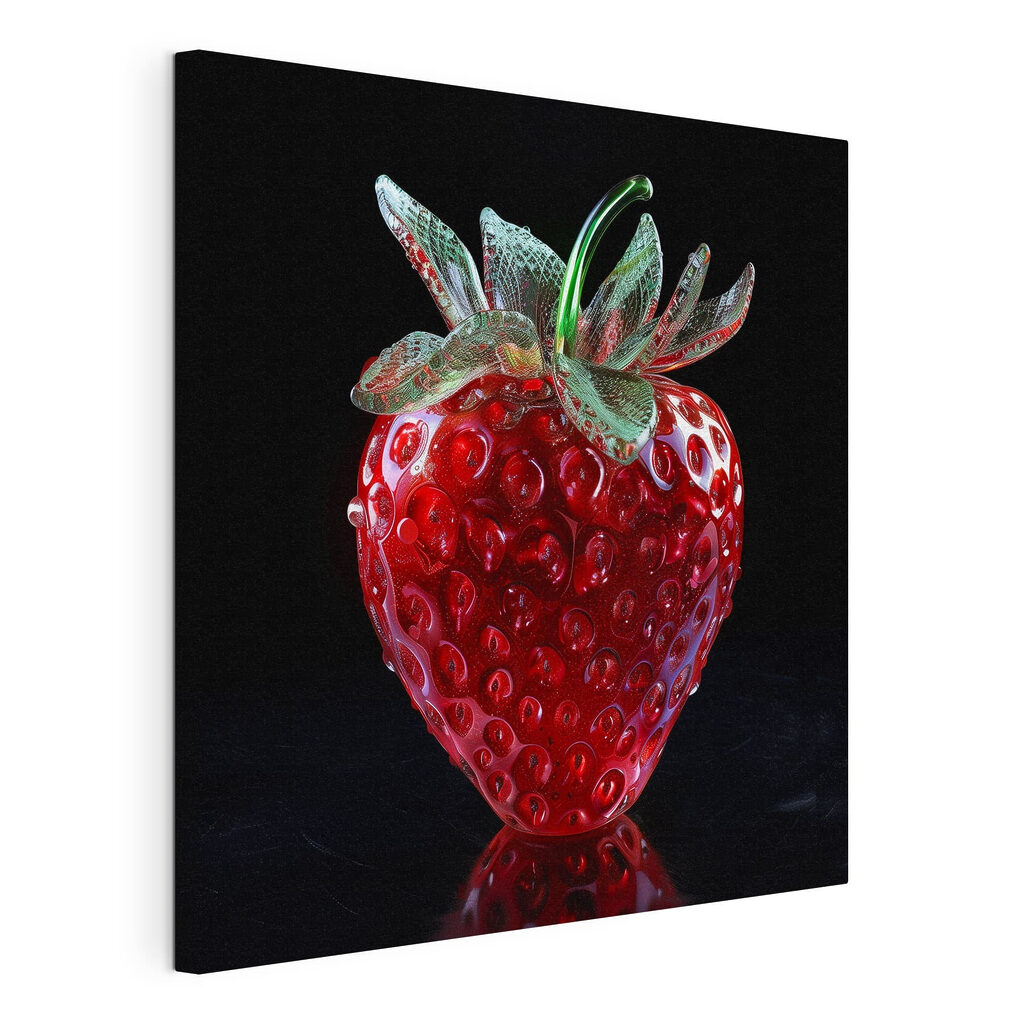 Glass strawberry with a green stem Glass strawberry with a green stem
