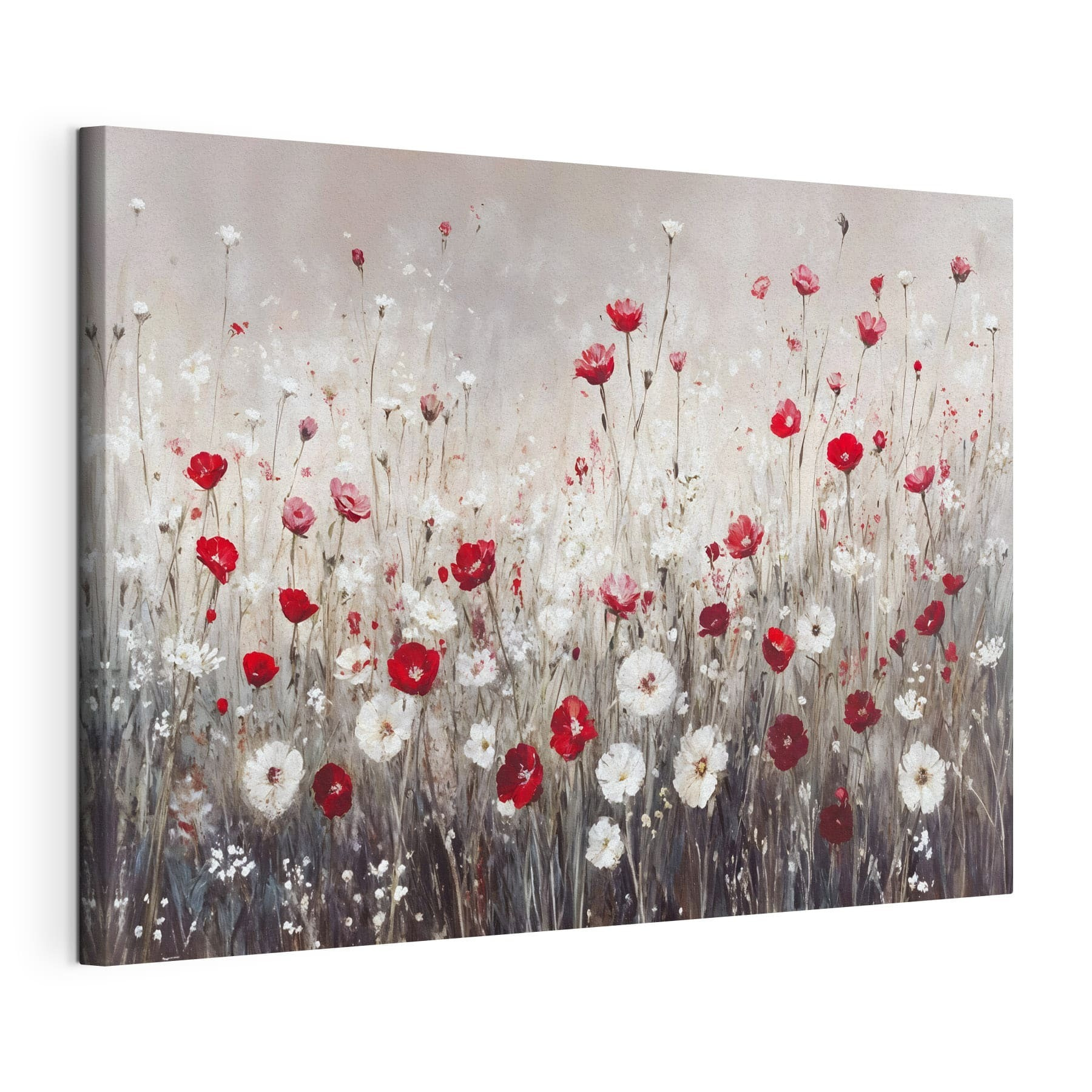 Painting of red and white flowers