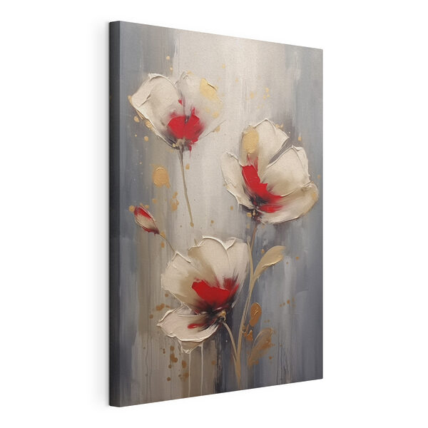 Wandbilder Wandbilder Gemälde mit Blumen auf grauem Hintergrund (Artikelnummer: s42345)
