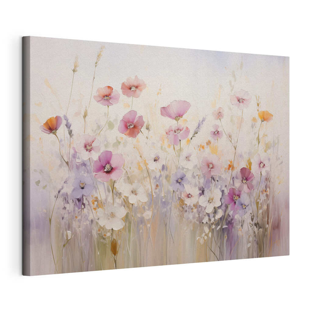 Painting of flowers in a field