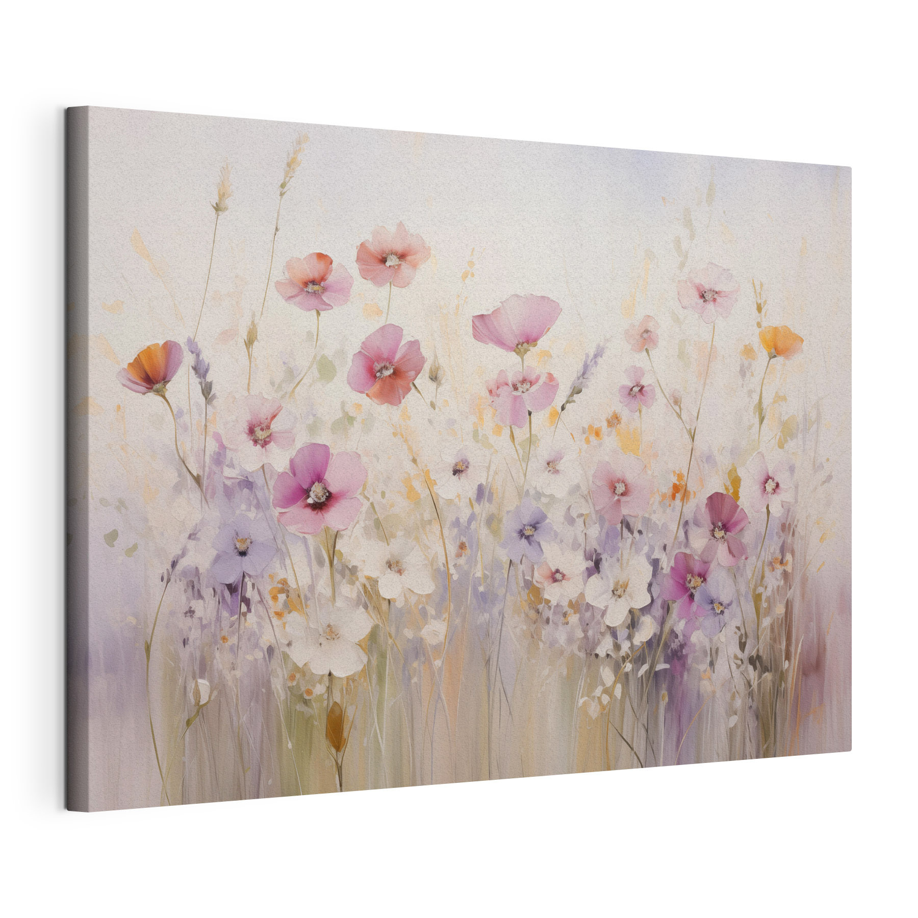 Painting of flowers in a field