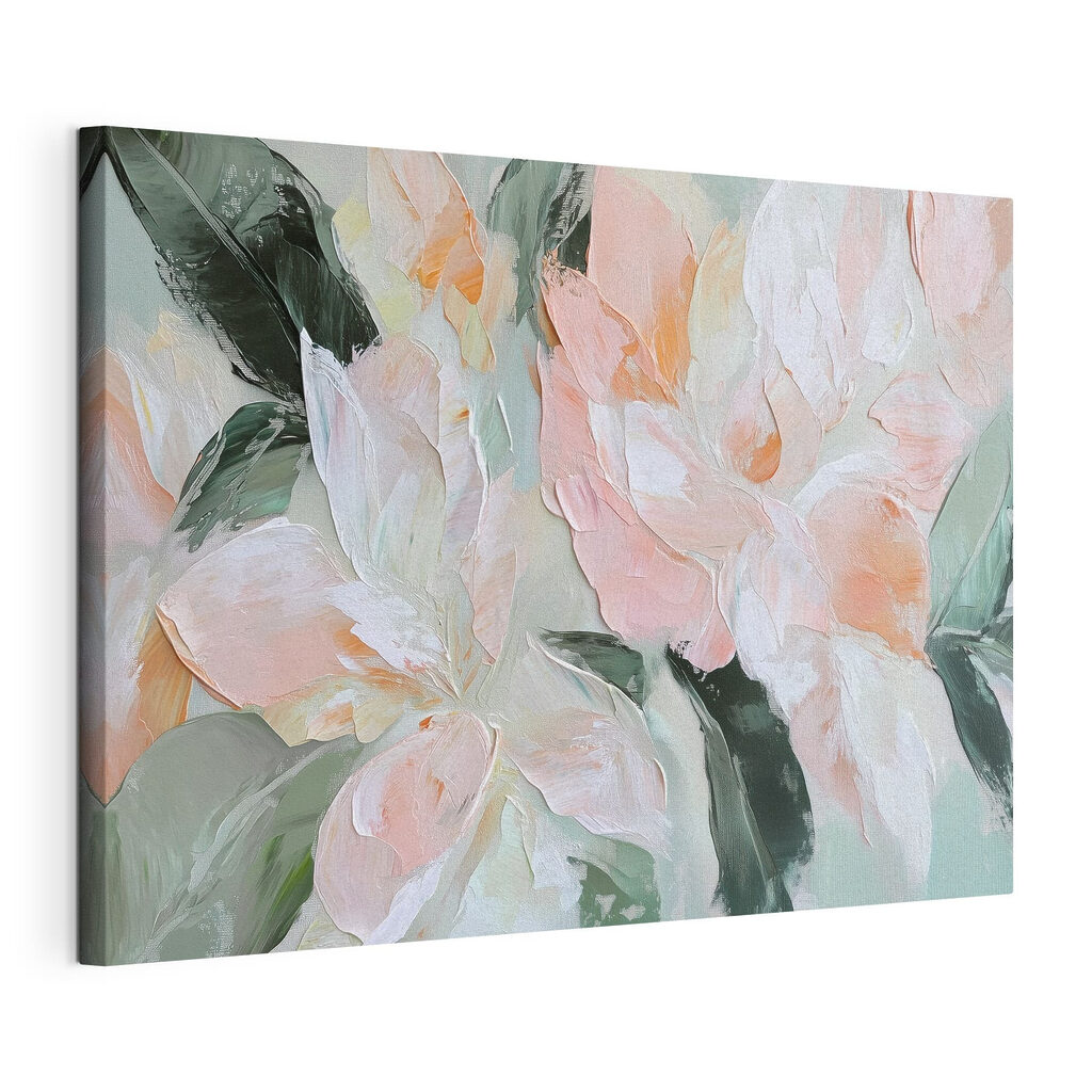 Painting of flowers on a canvas