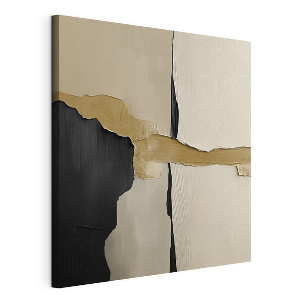 Wandbilder Wandbilder Schwarz-weiße Wand mit einem braunen Streifen (Artikelnummer: s42596)